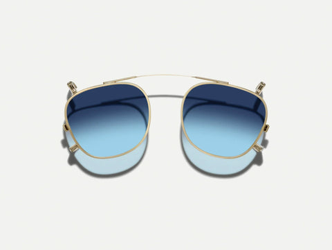 Moscot Dolt Gold Clip-On 46 Denim Blue